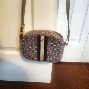 Tory Burch navy and cream crossbody bag